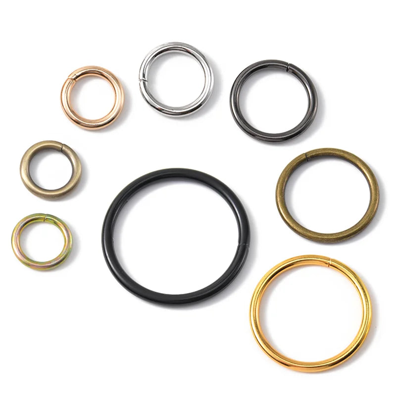 Metal O-Ring Keychains Electroplated DIY Luggage Accessories