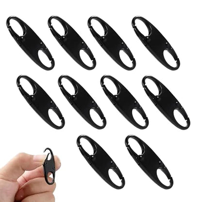10-Pack Portable Anti-Theft Stainless Steel Zipper Clips Durable