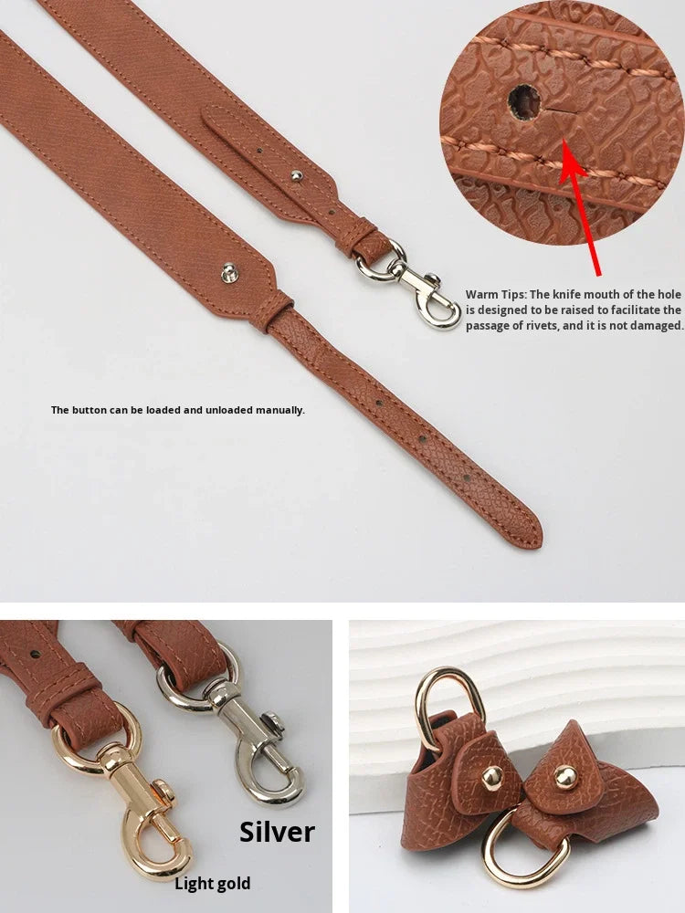 LX 02 PU Material Small Shoulder Strap Cognac Color No-Punch