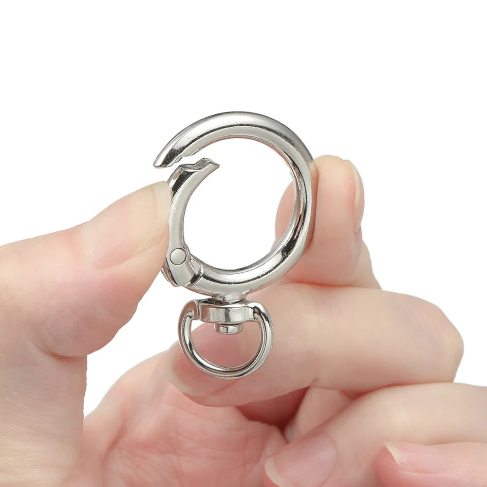 Zinc Alloy Press-Fit Spring Clasp Swivel Ring Jewelry Clasp For DIY