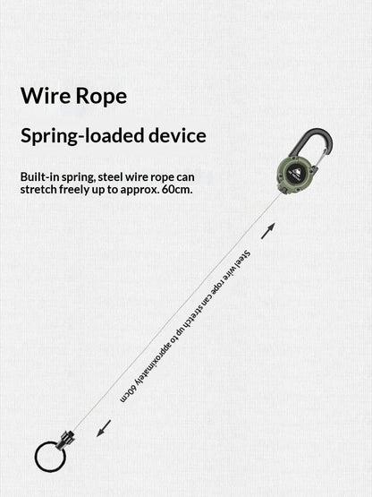 Outdoor Tactical Stainless Steel Telescopic Buckle Wire Rope