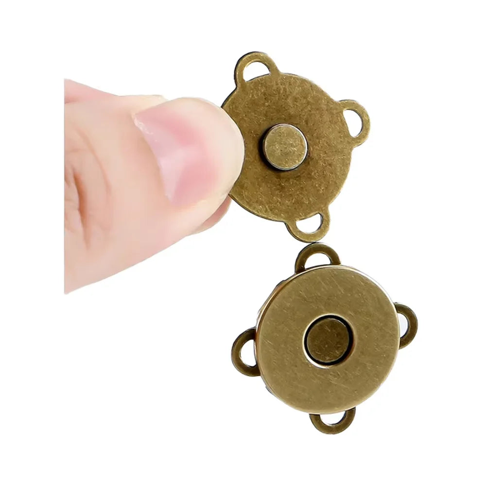 Leather Four-Hole Concealed Magnetic Buckle Strong Metal Snap Invisible