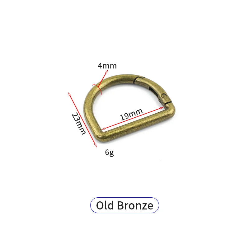Adjustable Strap Ring Custom 20mm D-shaped Luxury Spring Buckle Durable