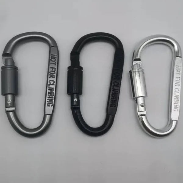 HT Factory Supply 8cm Lockable Flattened D-shaped Sports Carabiner