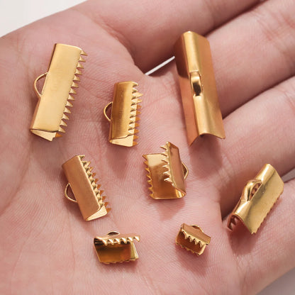 Stainless Steel Curly Bead Buckle Titanium Engraved Gold Plated DIY