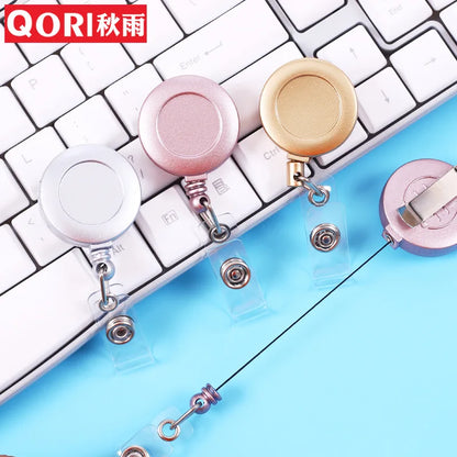 Autumn Rain-themed Multi-color Spray-painted ABS Retractable Snap ID