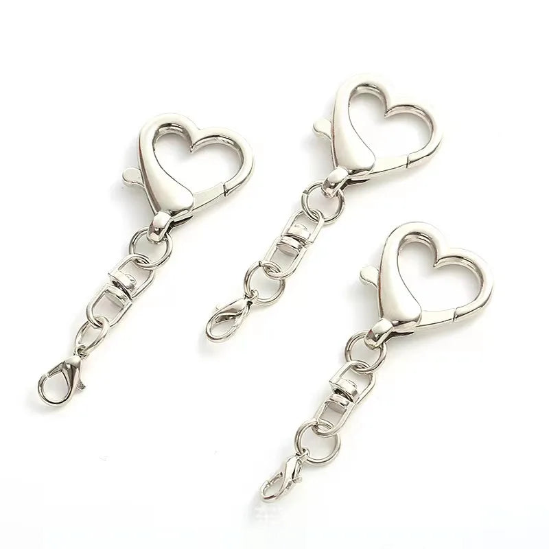 Vintage Style Lobster Claw Clasp Keychains Heart Metal Key Holder With