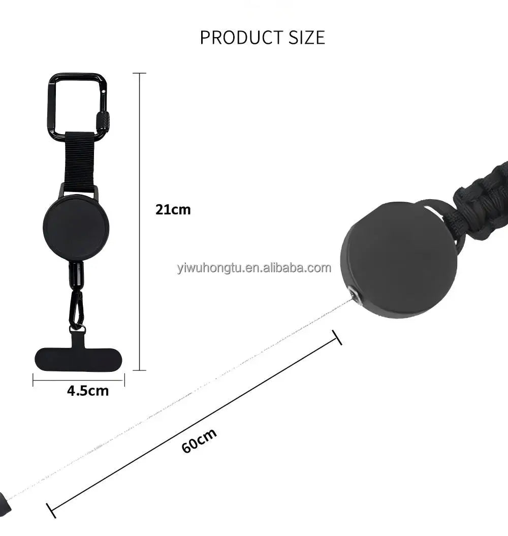 Logo Retractable Badge Reel Holder Metal Steel Cable Clasp Hiking