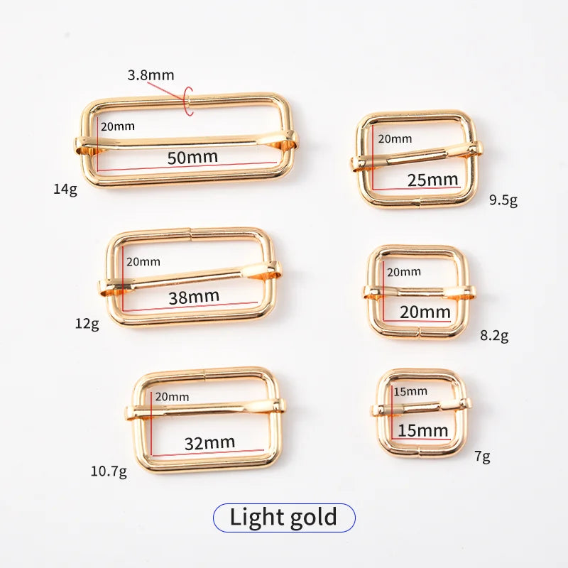 Adjustable Rectangle Metal Slide Tri-Glides 20mm-38mm Plated Alloy