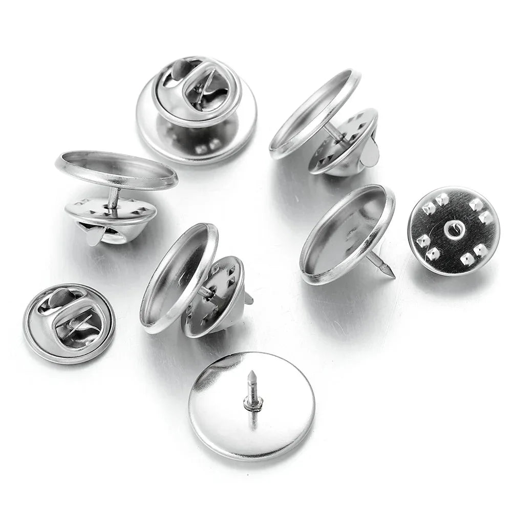 Stainless Steel Electroplated Noble Person Theme Brooch Base With Snap