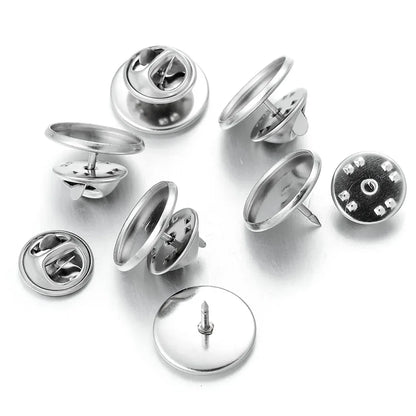 Stainless Steel Electroplated Noble Person Theme Brooch Base With Snap