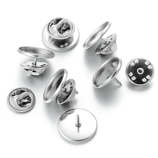 Stainless Steel Electroplated Noble Person Theme Brooch Base With Snap