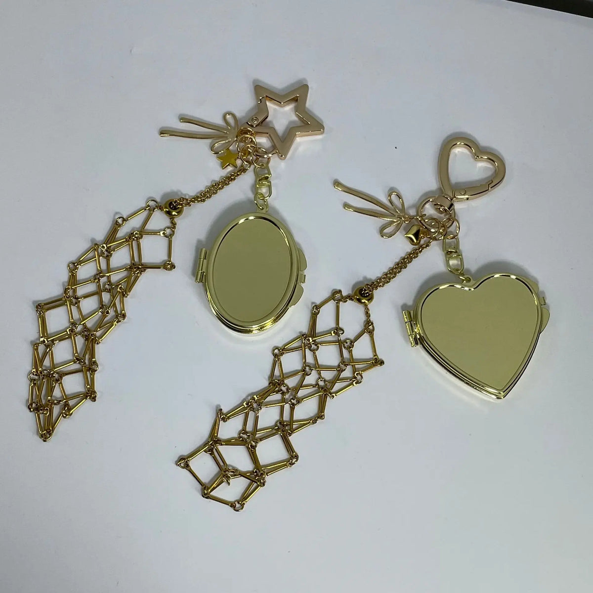 Fashion Heart-Shaped Waterproof Lipstick Net Pocket Pendant Golden Key