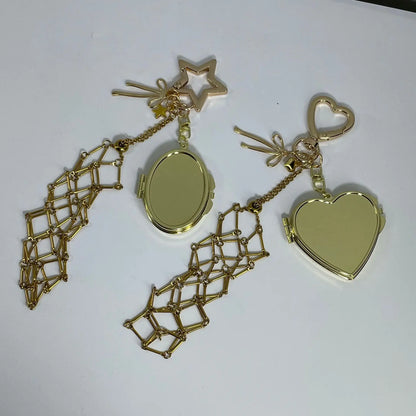 Fashion Heart-Shaped Waterproof Lipstick Net Pocket Pendant Golden Key