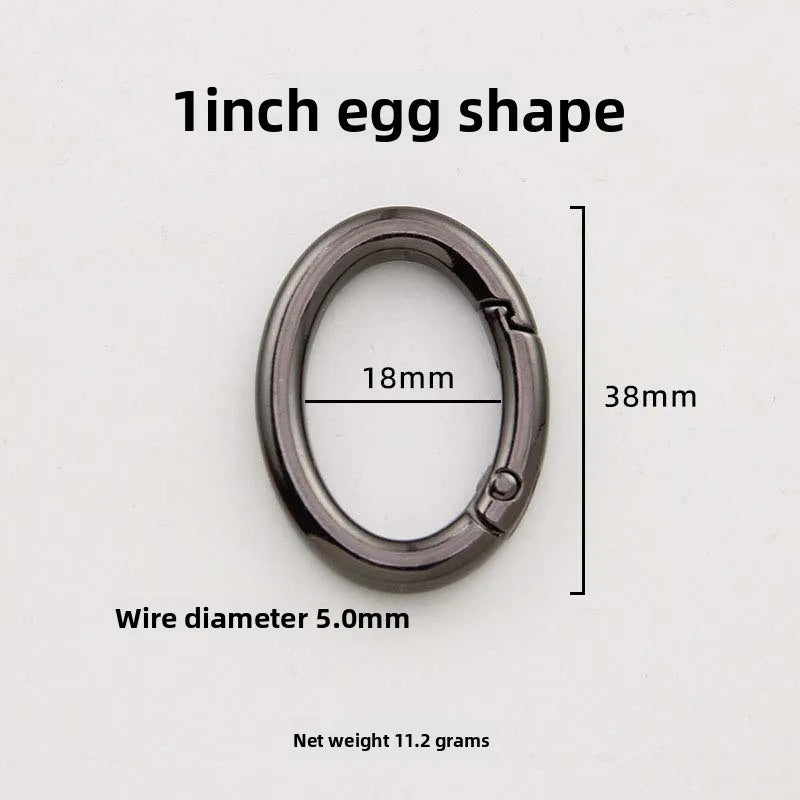 Egg-shaped O-shaped Zinc Alloy Spring Ring Keychain Pendant