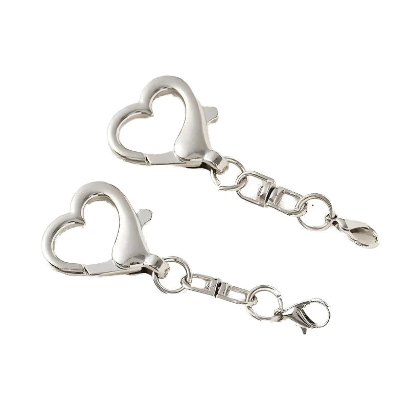 Vintage Style Lobster Claw Clasp Keychains Heart Metal Key Holder With