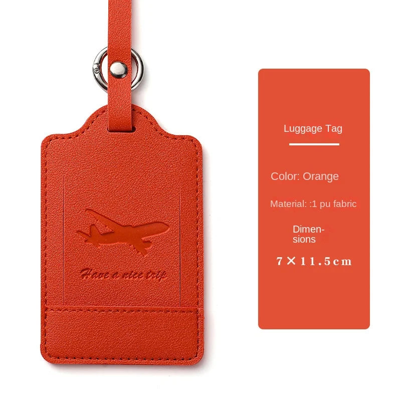 Eco-Friendly Luxury PU Leather Luggage Tag Custom Logo Cross-Border