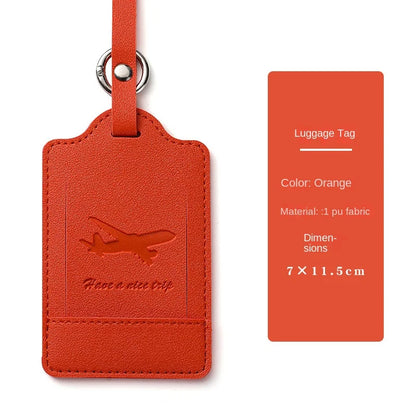 Eco-Friendly Luxury PU Leather Luggage Tag Custom Logo Cross-Border
