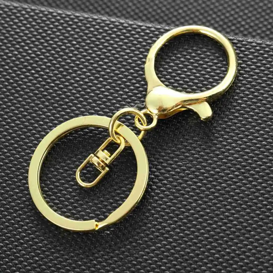 30mm Lobster Claw Clasp Coin Holder Keychain Round Zinc Alloy Flat