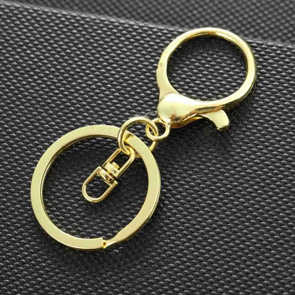 30mm Lobster Claw Clasp Coin Holder Keychain Round Zinc Alloy Flat