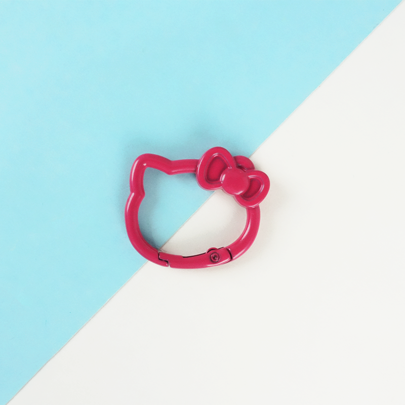 KT Cat Alloy Spring Ring Key Chain - UV Printed DIY Finding