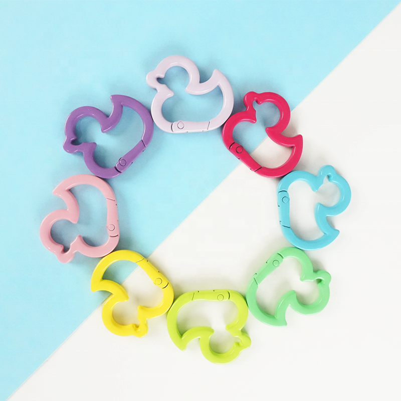 Duck Shape Alloy Carabiner Keychain - Digital Print, Lightweight