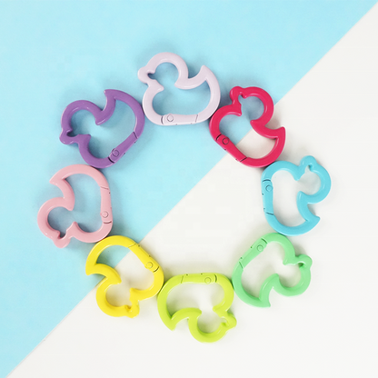Duck Shape Alloy Carabiner Keychain - Digital Print, Lightweight
