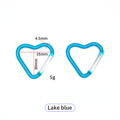 Heart-Shaped Aluminum Quick Carabiner - Keychain & Bag Clip