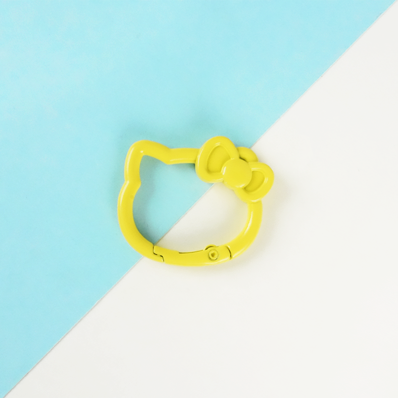 KT Cat Alloy Spring Ring Key Chain - UV Printed DIY Finding