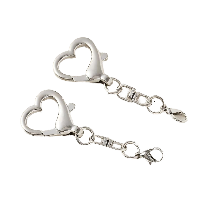 Vintage Lobster Claw Clasp Keychain - Heart Key Holder