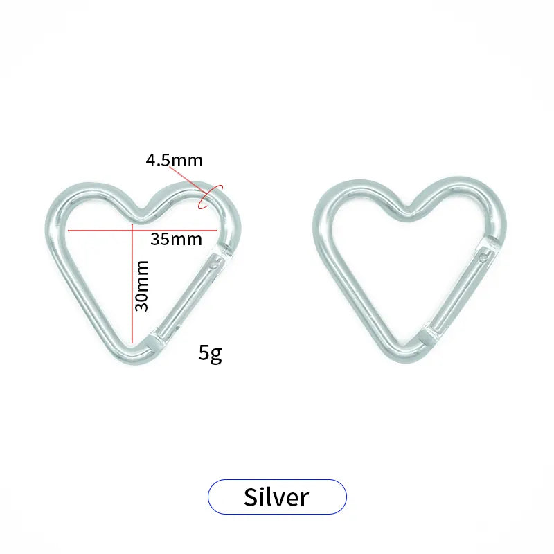Heart-Shaped Aluminum Quick Carabiner - Keychain & Bag Clip