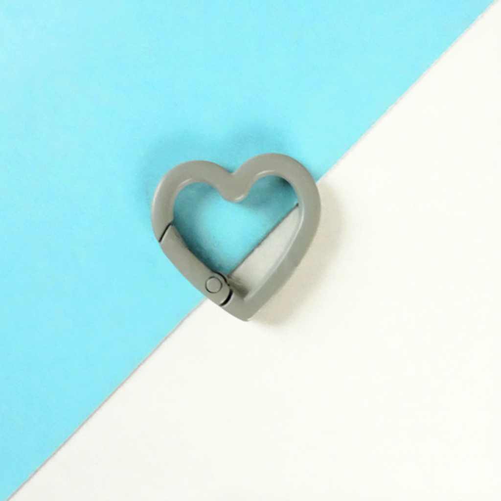 Heart-Shaped Zinc Alloy Coin Holder Keychain - Spring Ring