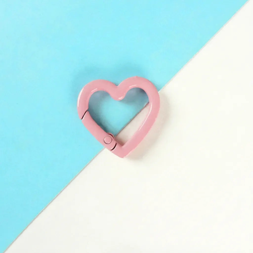 Heart-Shaped Zinc Alloy Coin Holder Keychain - Spring Ring