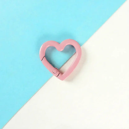 Heart-Shaped Zinc Alloy Coin Holder Keychain - Spring Ring