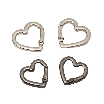Heart-Shaped Zinc Alloy Spring Snap Hook - Letterpress