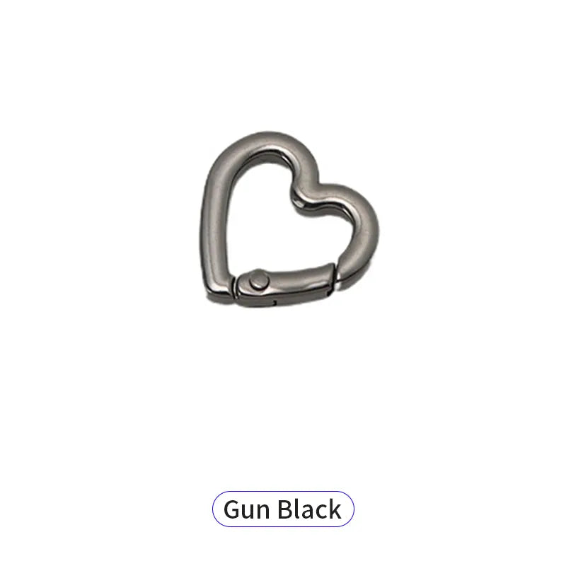 Heart-Shaped Zinc Alloy Spring Snap Hook - Letterpress