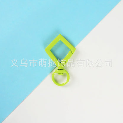 Candy-Colored Diamond Spring Buckle - Alloy Carabiner Keychain