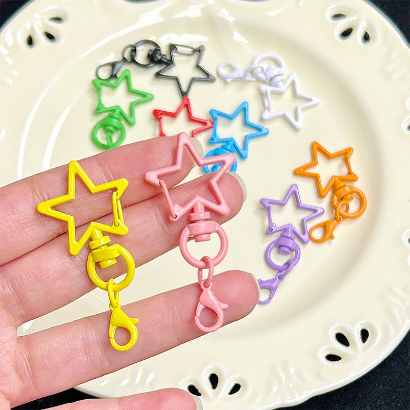 Five-Pointed Star Lobster Clasp Keychain - Zinc Alloy