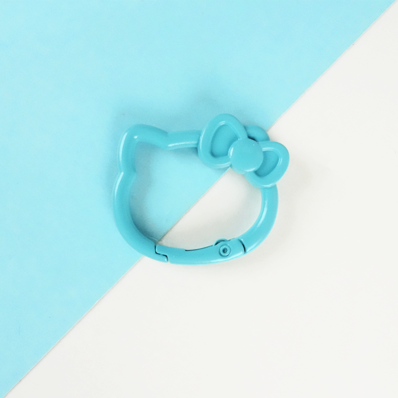KT Cat Alloy Spring Ring Key Chain - UV Printed DIY Finding