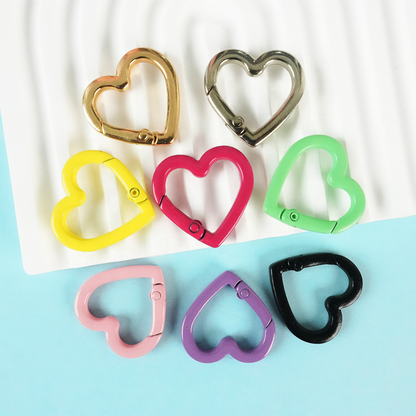 Heart-Shaped Zinc Alloy Coin Holder Keychain - Spring Ring