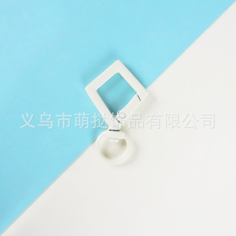 Candy-Colored Diamond Spring Buckle - Alloy Carabiner Keychain