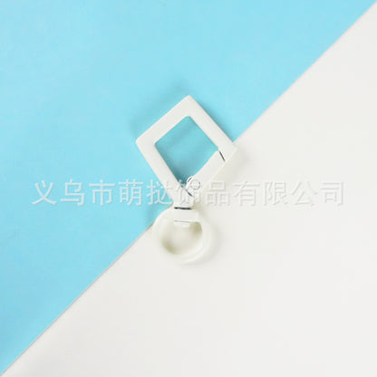 Candy-Colored Diamond Spring Buckle - Alloy Carabiner Keychain