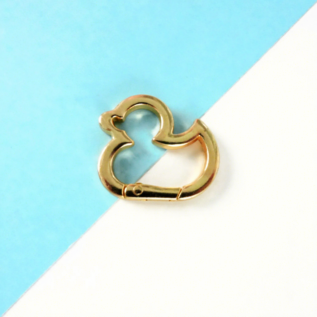 Duck Shape Alloy Carabiner Keychain - Digital Print, Lightweight