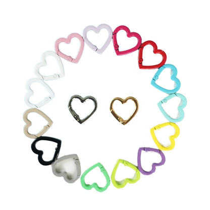Heart-Shaped Zinc Alloy Coin Holder Keychain - Spring Ring