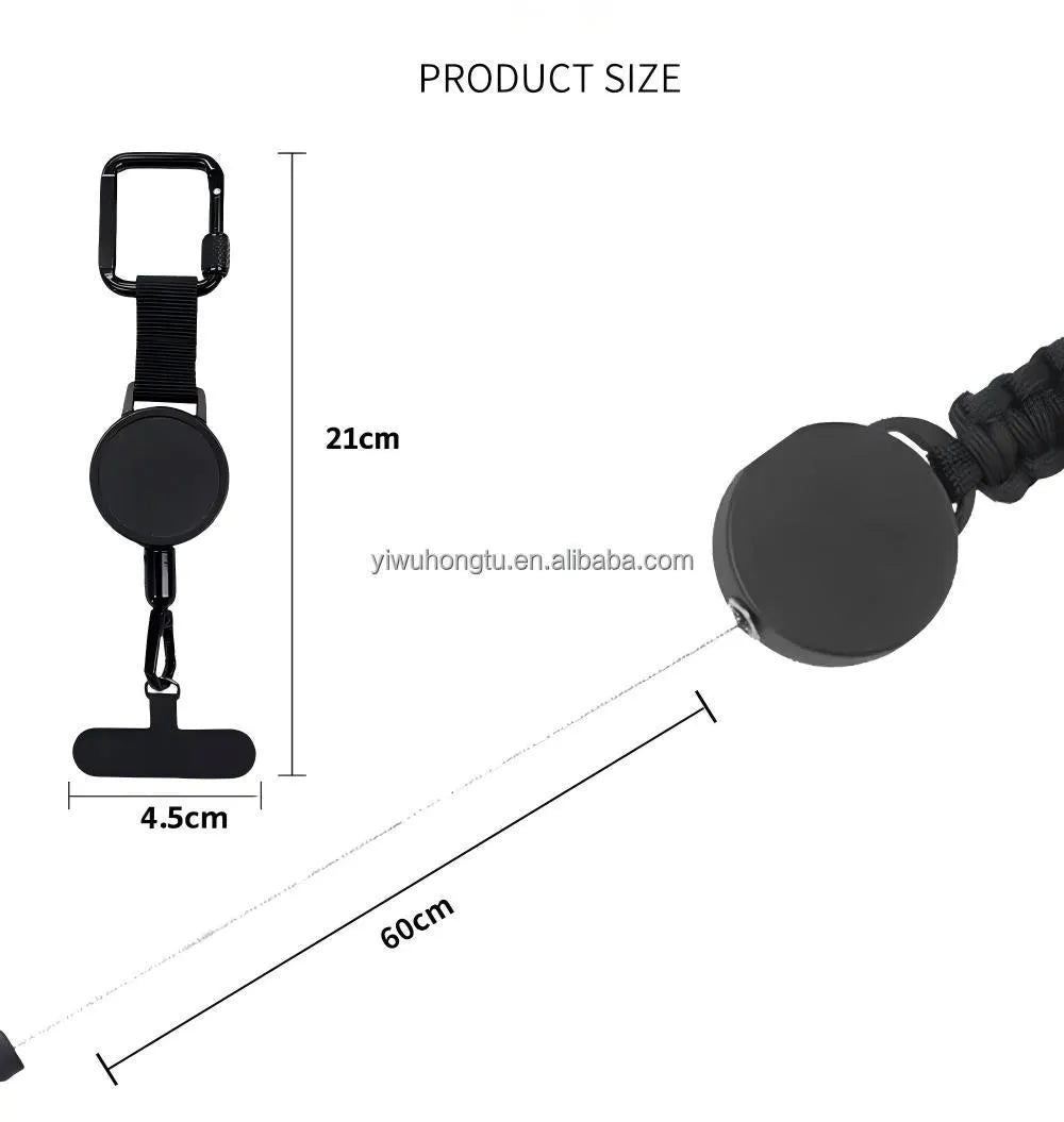 Custom Logo Retractable Badge Reel Holder - Metal Steel Cable Clasp