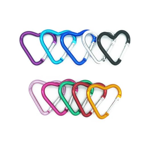 Heart-Shaped Aluminum Quick Carabiner - Keychain & Bag Clip