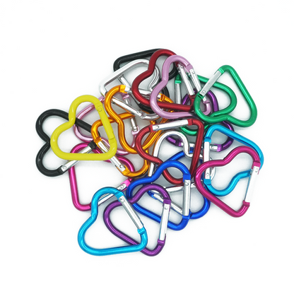 Heart-Shaped Aluminum Quick Carabiner - Keychain & Bag Clip