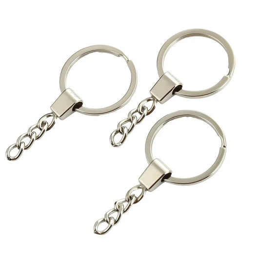 30mm Polished Flat Ring Alloy Carabiner - Square Chain