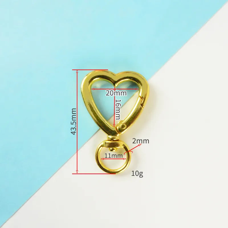 Heart-Shaped Zinc Alloy Open Ring Hook - DIY Key Ring