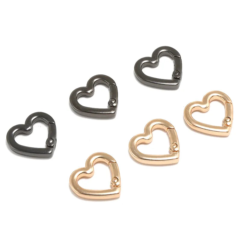 Heart-Shaped Zinc Alloy Spring Snap Hook - Letterpress